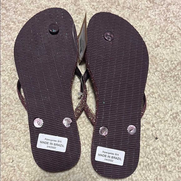 Havaianas Women's Purple glitter Flip Flops 37 38 7.5 - Picture 5 of 7